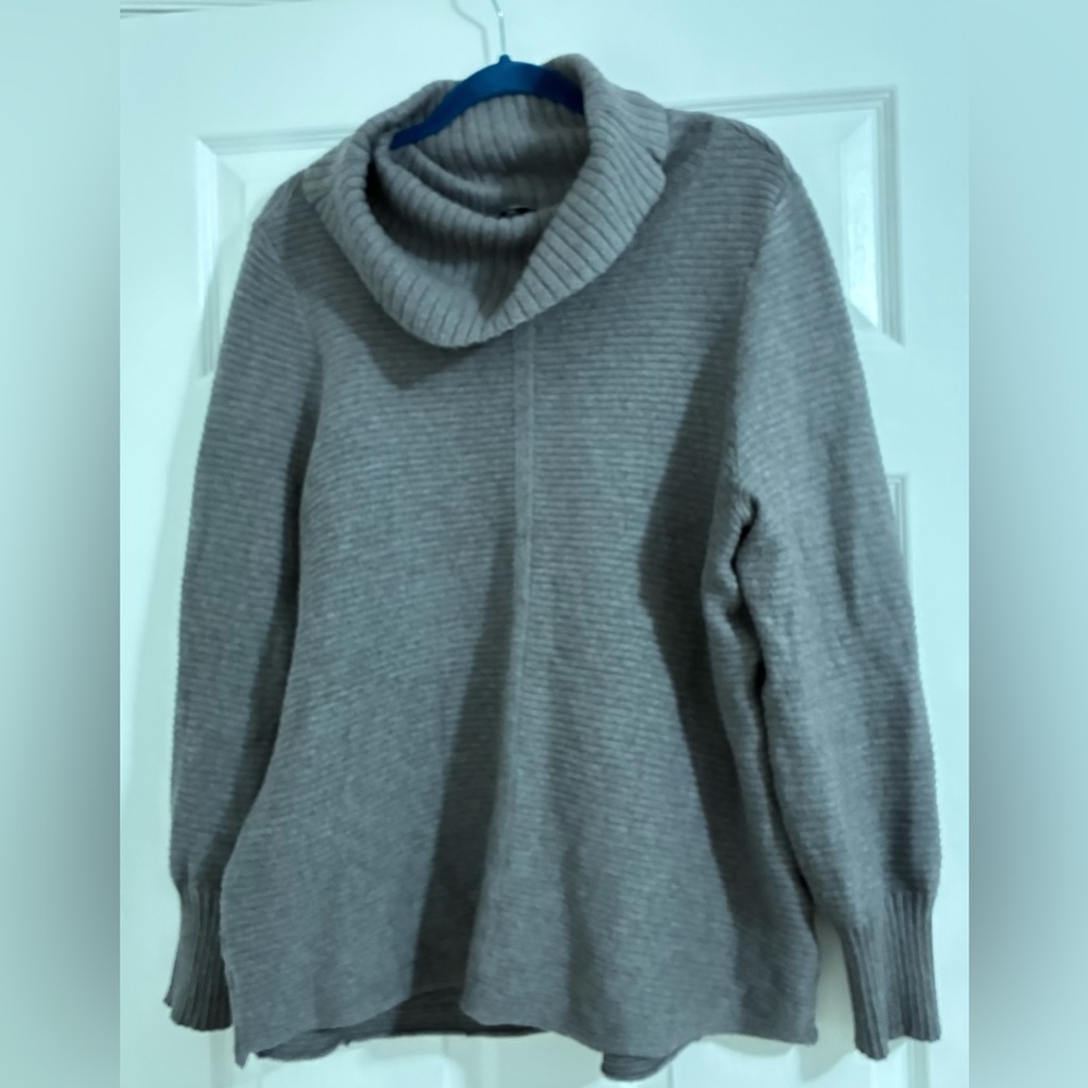 Ellen Tracy Soft Gray Cowl Neck Sweater